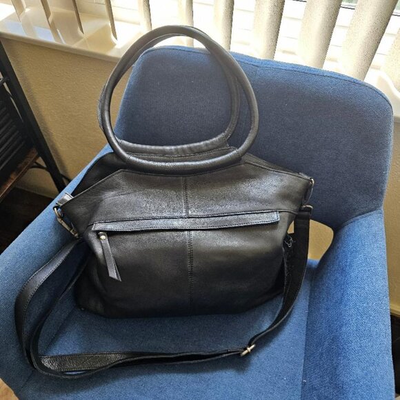 Latico Black Leather Starstruck Tote / handbag - shoulder bag crossbody Hobo - Picture 2 of 8